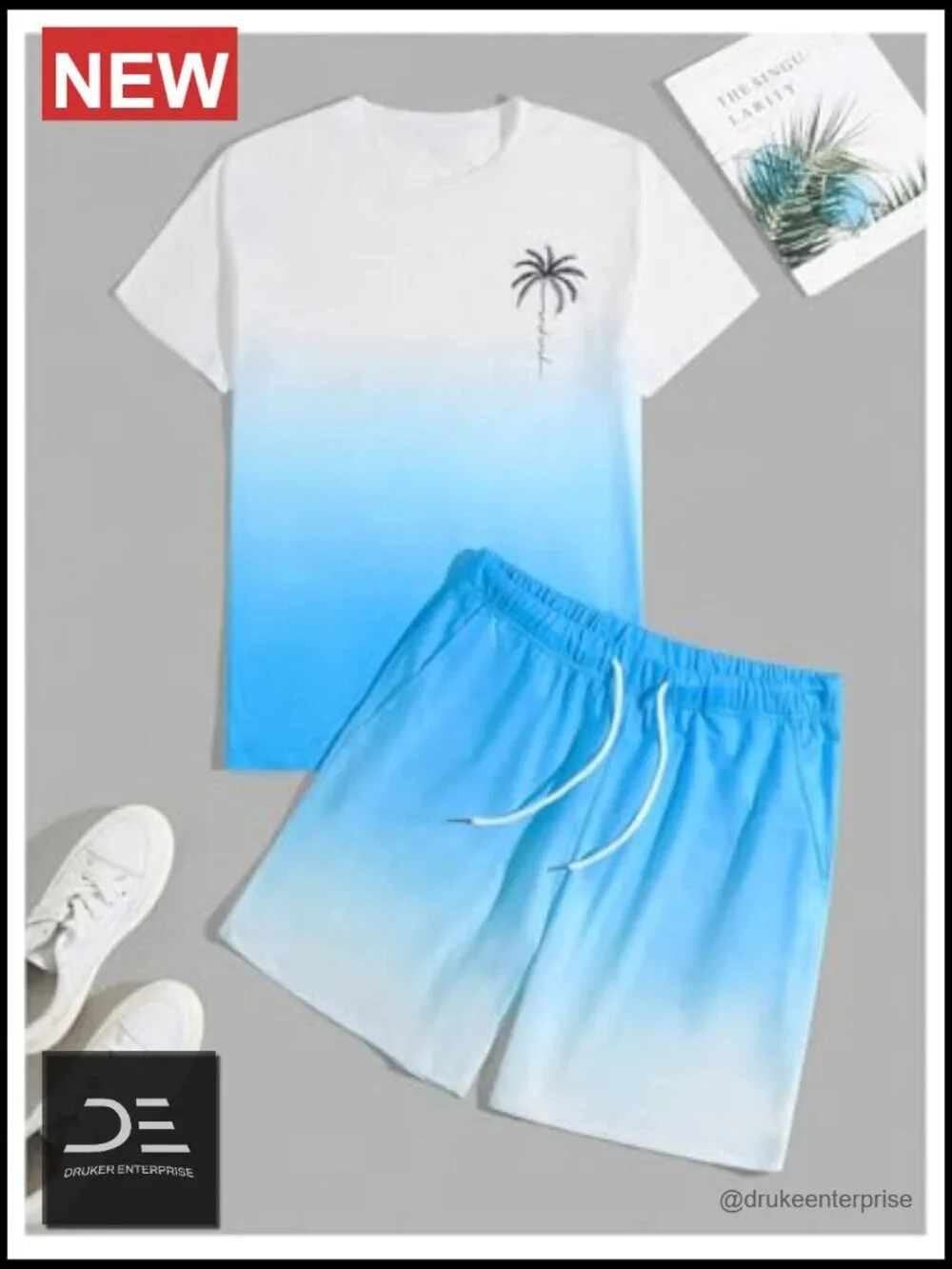 Men's 2 Piece Short Set Graphic Tee and Shorts Summer Vacation Outfit